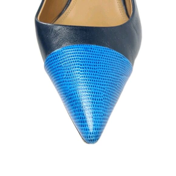 Tory Burch Penelope CapToe Slingback Pump Women's Shoes Size 9 Black Blue - Picture 8 of 12